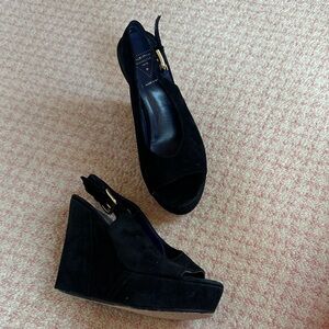 Valentina Rangoni Black Suede Platform Wedge
